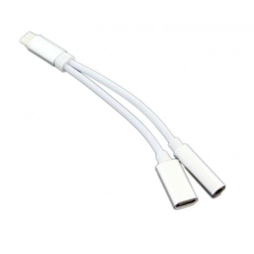 USB-C adaptér na 3,5 mm jack s nabíjením, 13 cm