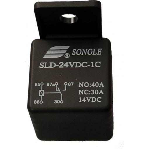 Automobilové relé Songle SLD-24VDC, 24 V / 40 A, 28 × 28 × 25 mm