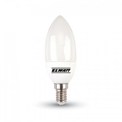 LED žárovka Elwatt  E14 svíčka B37 7W/65W teplá bílá 3000K  ELW-105
