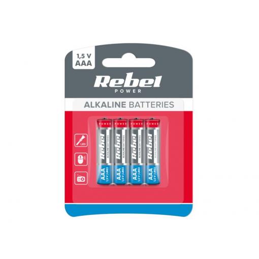 Baterie AAA LR03 alkalická REBEL Alkaline Power 4ks / blistr BAT0060B