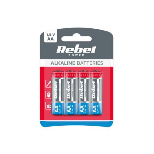 Baterie AA (R6) alkalická REBEL Alkaline Power 4ks / blistr BAT0061B