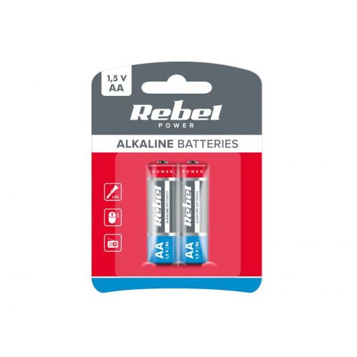 Baterie AA (R6) alkalická REBEL Alkaline Power 2ks / blistr BAT0067B