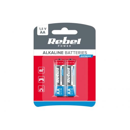 Baterie AA (R6) alkalická REBEL EXTREME Alkaline Power 2ks / blistr BAT0091B