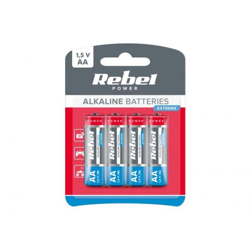 Baterie AA (R6) alkalická REBEL EXTREME Alkaline Power 4BP BAT0097B