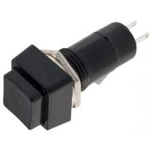 Stiskací tlačítko PBS-12B, OFF-(ON), 250 V / 1 A, černé