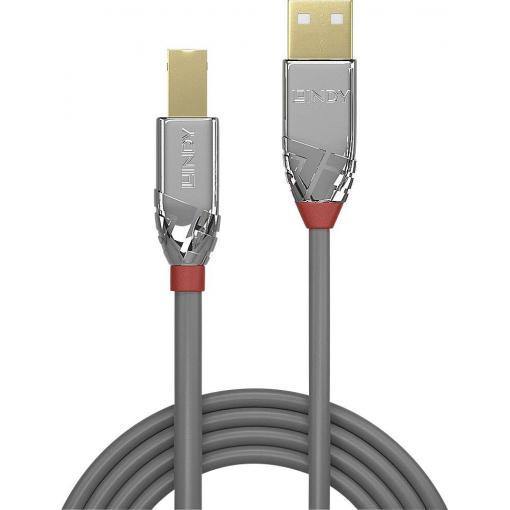 LINDY USB kabel USB 2.0 USB-A zástrčka, USB-B zástrčka 3.00 m šedá 36643
