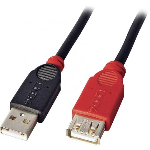 LINDY USB kabel USB 2.0 USB-A zástrčka, USB-A zásuvka 5.00 m černá Aktivní se zesílením signálu 42817