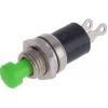 Stiskací tlačítko PBS-10B, OFF-(ON), 250 V / 0,5 A, zelené, otvor 7 mm