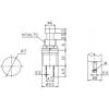 Stiskací tlačítko PBS-10B, OFF-(ON), 250 V / 0,5 A, zelené, otvor 7 mm