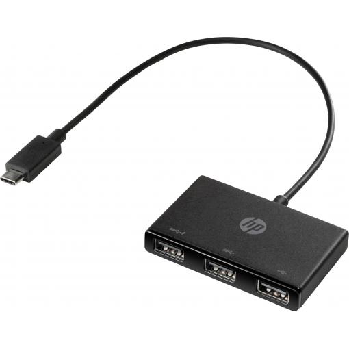 HP Inc. Z6A00AA USB Hub 3 porty USB-A USB 3.2 Gen1 5 GBit/s s konektorem USB C černá HP USB-C to USB-A - Hub - 3 x SuperSpeed USB 3.0