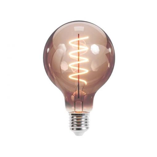 LED žárovka E27 Filament G95, 230 V / 4 W, teplá bílá, kouřová