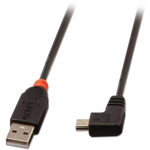 LINDY USB kabel USB 2.0 USB-A zástrčka, USB Mini-B zástrčka 1.00 m černá 31971