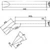 TOOLCRAFT KB-200 pájecí hrot dlátový, zahnutý Velikost hrotů 19.5 mm Délka hrotů 130 mm Obsah 1 ks