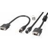 Renkforce VGA kabel VGA pólové Zástrčka, VGA pólové Zástrčka 10.00 m černá RF-4537804 pro montáž s husím krkem, s feritovým jádrem VGA kabel