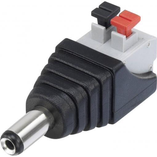 TRU COMPONENTS QT-DC2.1M nízkonapěťový konektor zástrčka, rovná 5.5 mm 2.1 mm 1 ks