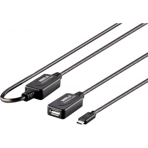 Renkforce USB kabel USB 2.0 USB-C ® zástrčka, USB-A zásuvka 7.50 m černá pozlacené kontakty RF-4752800