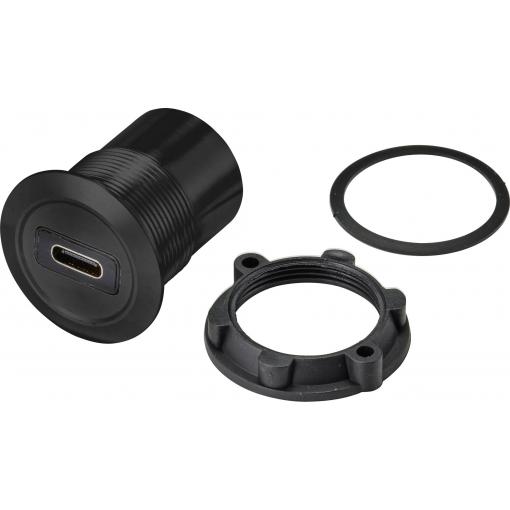 TRU COMPONENTS TC-9534340 Vestavná zásuvka USB 3.1 zásuvka, vestavná USB-C™ 3.1 zásuvka na USB a 3.0 zásuvku Tloušťka panelu 1-10 mm Množství: 1 ks