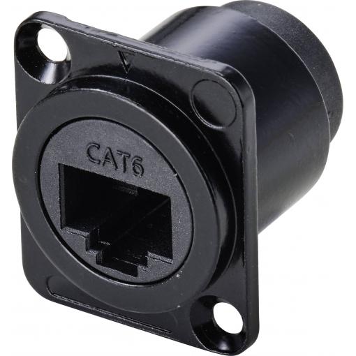TRU COMPONENTS TC-9554644 TRU COMPONENTS TC-9554644 RJ45 průchozí vestavná zásuvka D, tvar Cat 6 zásuvka, rovná Počet pólů 8P8 zásuvka, rovná Počet pólů 8P8C