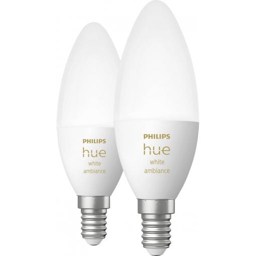 Philips Hue LED svítidlo - rozšíření 871951435673300 Energetická třída (EEK2021): G (A - G) Hue White Amb. Doppelpack 2x470lm E14 5.2 W teplá až studená bílá