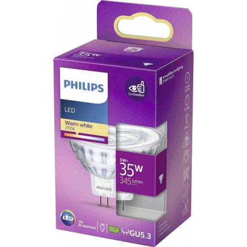 Philips LED 871951430762900 LED Energetická třída (EEK2021) F (A - G) GU5.3 žárovka 4.4 W = 35 W teplá bílá (Ø x d) 51 mm x 46 mm 1 ks