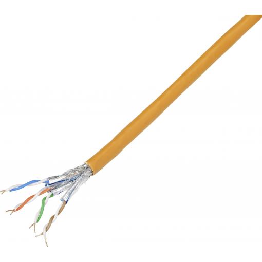 TRU COMPONENTS ethernetový síťový kabel CAT 7 S/FTP 4 x 2 x 0.26 mm² oranžová 100 m