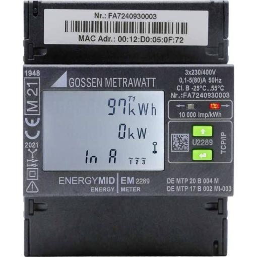 Gossen Metrawatt U2289-V047 třífázový elektroměr digitální 80 A Úředně schválený: Ano 1 ks