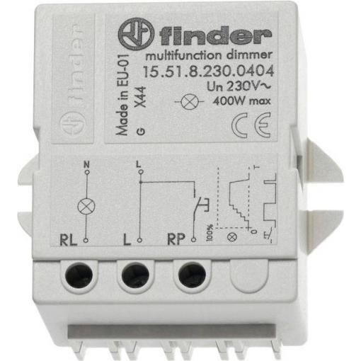 Finder 15.51.8.230.0404 stmívač pod omítku šedá transparentní