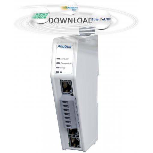 Anybus HMS Industrial sériový převodník RS-485, RS232, Modbus-RTU, Průmyslový Ethernet, Modbus-TCP