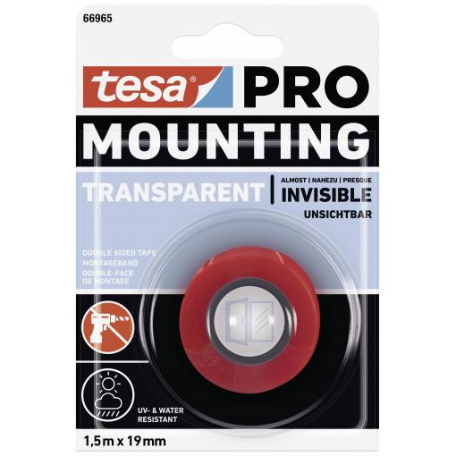 tesa Mounting PRO Transparent 66965-00000-00 montážní páska transparentní (d x š) 1.5 m x 19 mm 1 ks