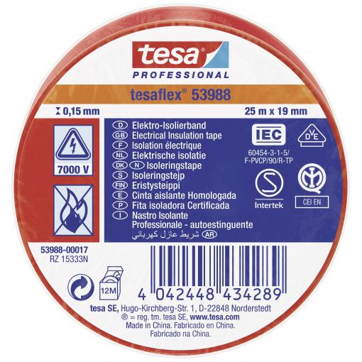 tesa tesaflex IEC 53988-00017-00 izolační páska červená (d x š) 25 m x 19 mm 1 ks