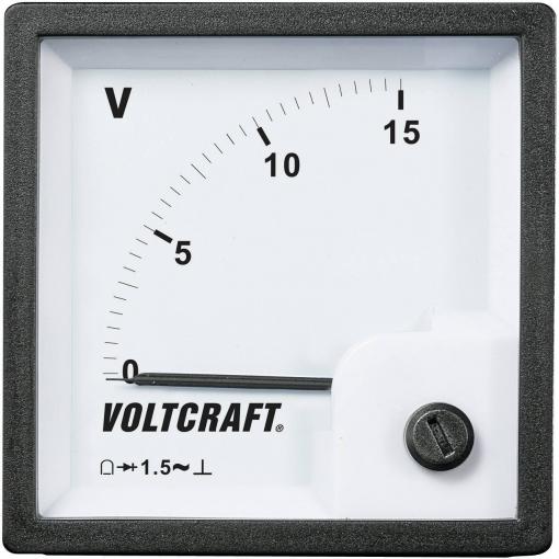 Analogové panelové měřidlo VOLTCRAFT AM-72x72/15V 15 V