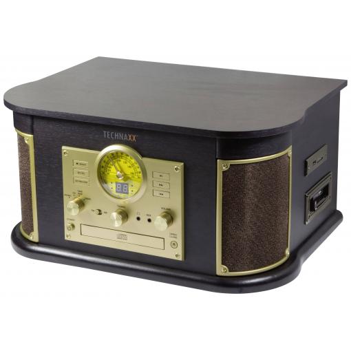 Technaxx TX-103 USB gramofon řemínkový pohon starožitná hnědá