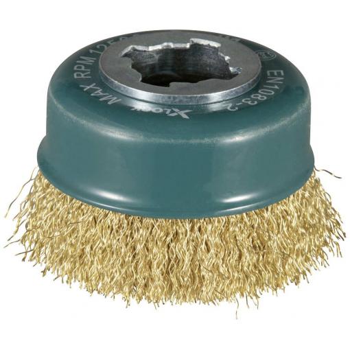 Makita Hrncový kartáč 75 mm, mosaz X-Lock Makita - Drahttopfbürste - für Stahl, Farbe, Rost, Schweißkanten D-73433 1 ks