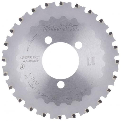 Makita Makita E-11097, Schneidedisk, Flache Mitte, Metall, Makita, 11 cm, DSC251 E-11097 pilový kotouč 110 x 34 x 1.5 mm Počet zubů (na palec): 24 1 ks
