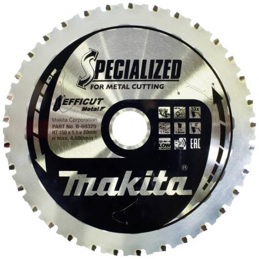 Makita Makita Specialized EFFICUT - Kreissägeblatt - für Holz, Metall, Aluminium B-69325 pilový kotouč 150 x 20 x 1.1 mm Počet zubů (na palec): 33 1 ks