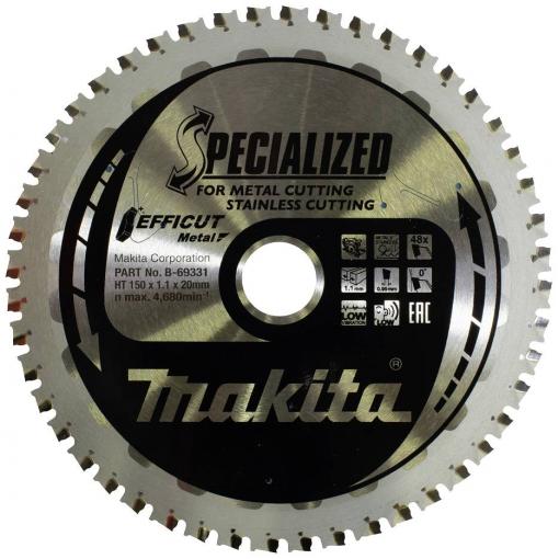 Makita B-69331 B-69331 pilový kotouč 150 x 20 x 1.1 mm Počet zubů (na palec): 48 1 ks