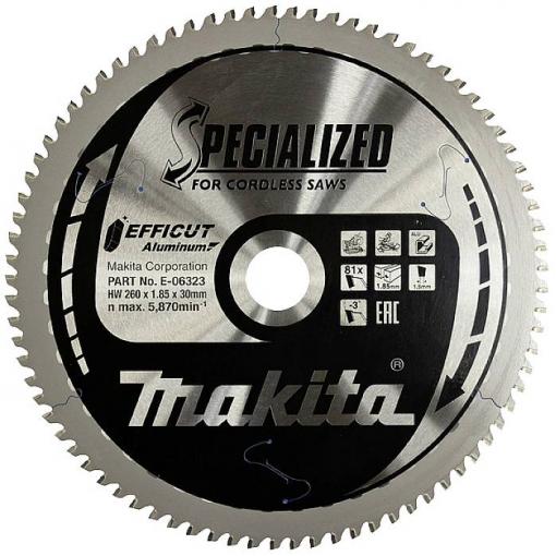 Makita Makita Specialized EFFICUT - Kreissägeblatt - für Holz, Metall, Aluminium E-06323 pilový kotouč 260 x 30 x 1.85 mm Počet zubů (na palec): 81 1 ks