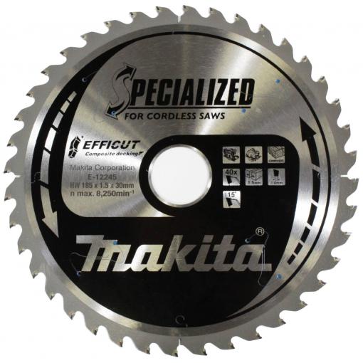 Makita E-12245 E-12245 pilový kotouč 185 x 30 x 1.5 mm Počet zubů (na palec): 40 1 ks