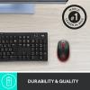 Logitech M190 optická myš, přenos bezdrátový, 3 tlačítko, 1000 dpi, červená