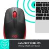 Logitech M190 optická myš, přenos bezdrátový, 3 tlačítko, 1000 dpi, červená