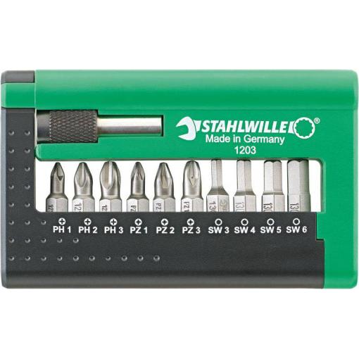Stahlwille 1203 BIT-SET FUER ELEKTRONISCHE BOHRMASCHINEN 96080115 sada bitů, 1/4 (6,3 mm)