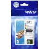Brother Ink LC-421VAL originál kombinované balení černá, azurová, purppurová, žlutá LC421VAL