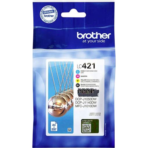 Brother Ink LC-421VAL originál kombinované balení černá, azurová, purppurová, žlutá LC421VAL
