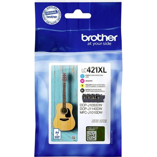 Brother Ink LC-421XLVAL originál kombinované balení černá, azurová, žlutá, purppurová LC421XLVAL