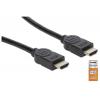 Manhattan HDMI kabel Zástrčka HDMI-A, Zástrčka HDMI-A 1.00 m černá 354837 4K UHD, Audio Return Channel, pozlacené kontakty HDMI kabel