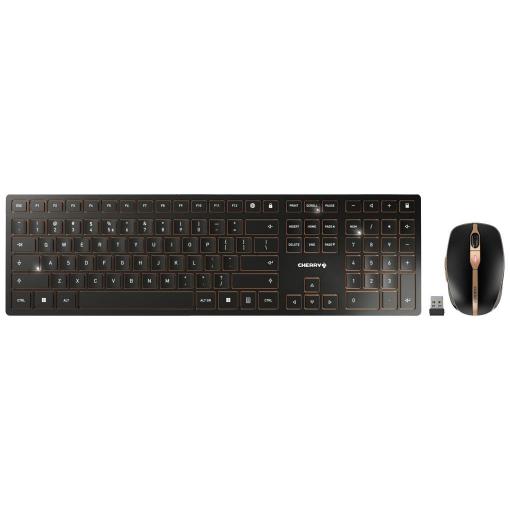 CHERRY JD-9100EU-2 bezdrátový, bezdrátový sada klávesnice a myše německá, QWERTZ černá