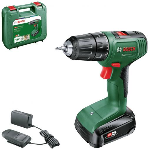 Bosch Home and Garden EasyDrill 18V-40 aku vrtací šroubovák, aku šroubovák, 18 V, 2.0 Ah Li-Ion akumulátor, vč. nabíječky, 06039D8004