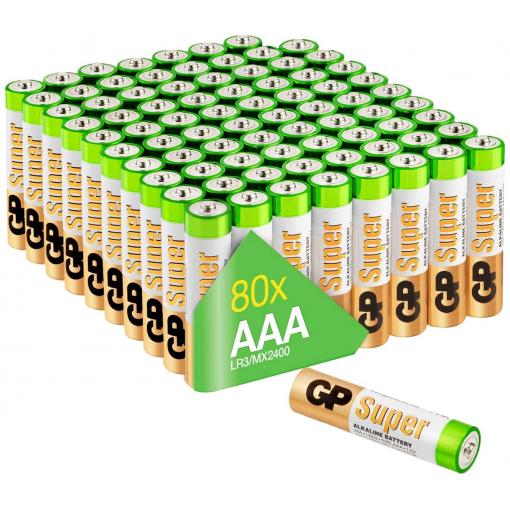 GP Super mikrotužková baterie AAA alkalicko-manganová 1.5 V 80 ks