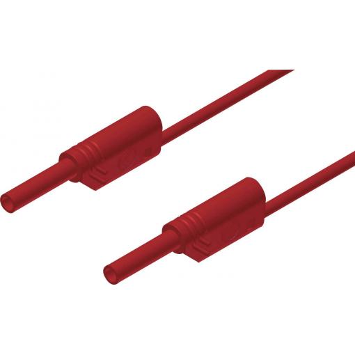 Hirschmann Test & Measurement MVL S 100/1 Au bezpečnostní měřicí kabely lamelová zástrčka 2 mm lamelová zástrčka 2 mm 1.00 m červená 1 ks