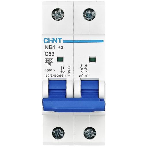 Chint 179666 NB1-63 2P C50 6kA DB elektrický jistič 2pólový 50 A 240 V, 415 V